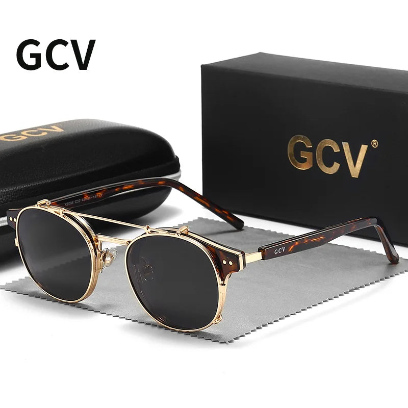 GCV Steampunk Dual-Lens Sunglasses – Polarized Gothic Retro Shades