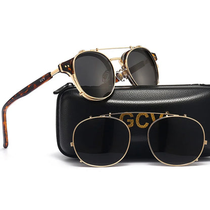 GCV Steampunk Dual-Lens Sunglasses – Polarized Gothic Retro Shades